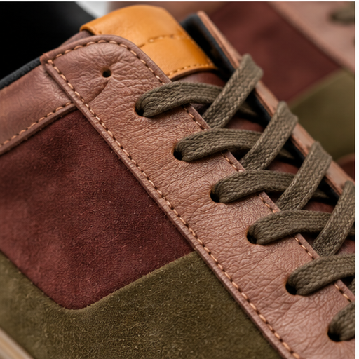 Detalle de cuero y cordones Deportivo Vino Verde hombre