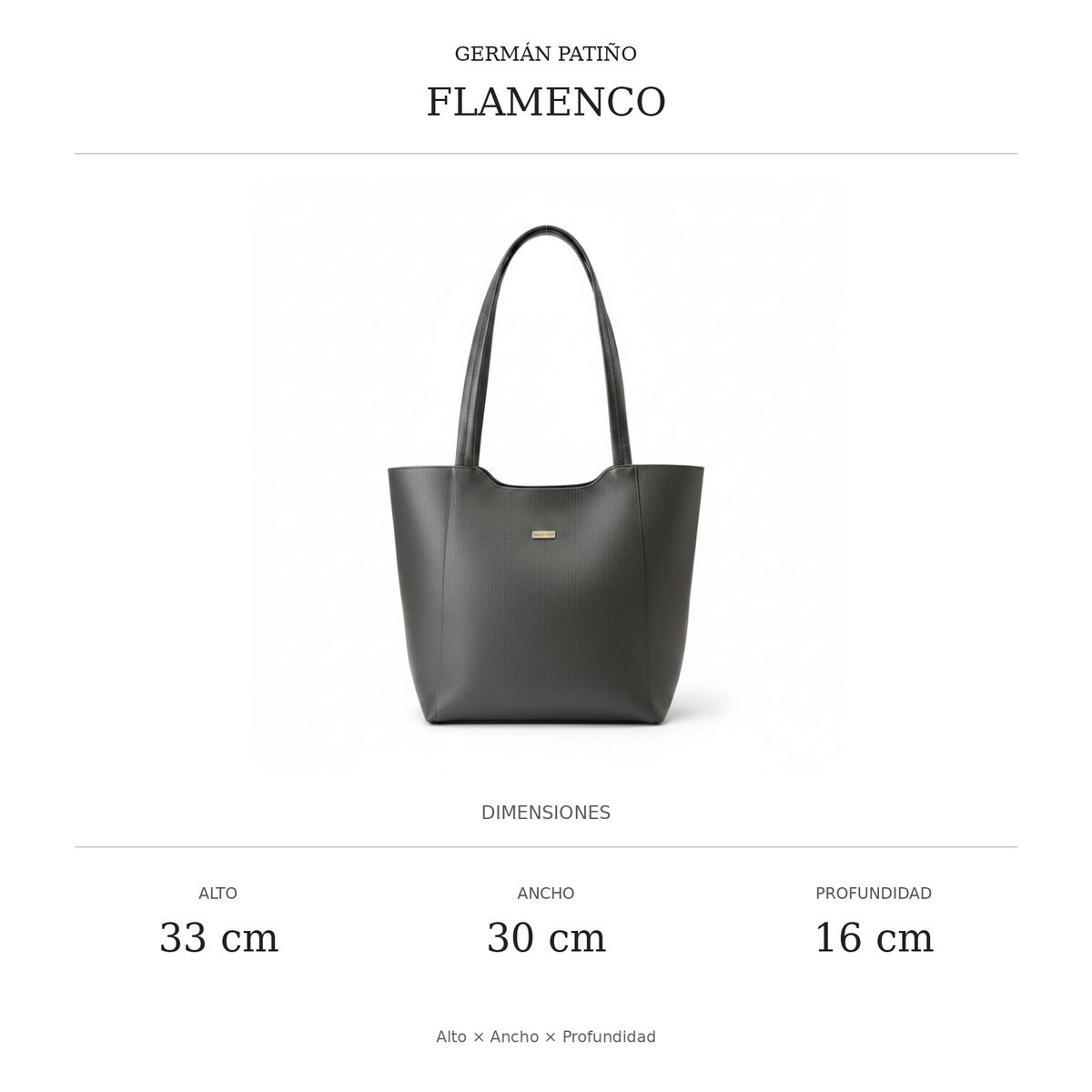 Dimensiones Flamenco: alto 33 cm, ancho 30 cm, profundidad 16 cm